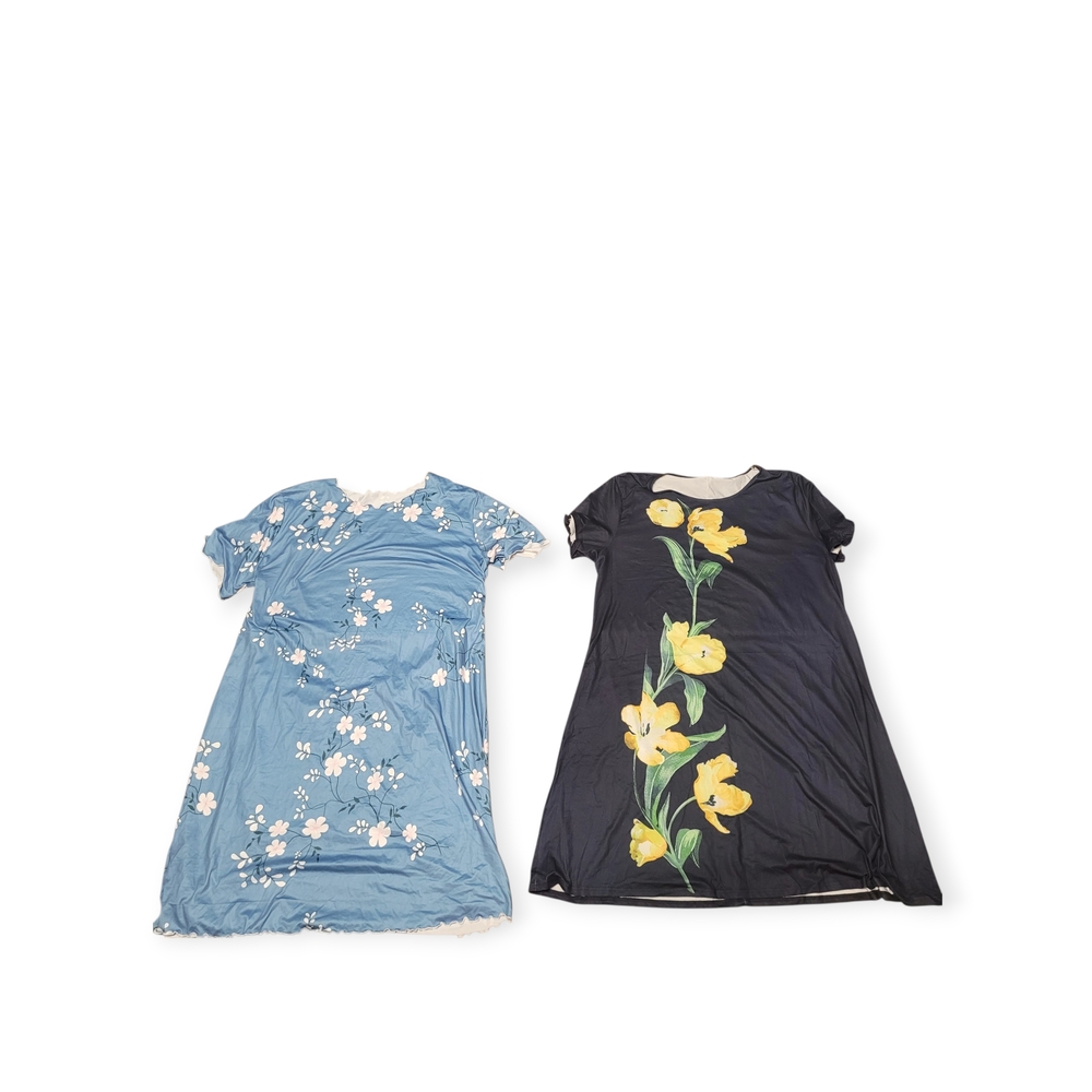 Floral Kids Pajama Set - Blue and Black